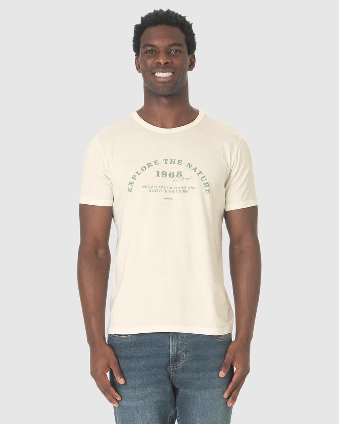 Camiseta Masculina Manga Curta Explore The Nature 1968 Em Algodão - Imagem 4