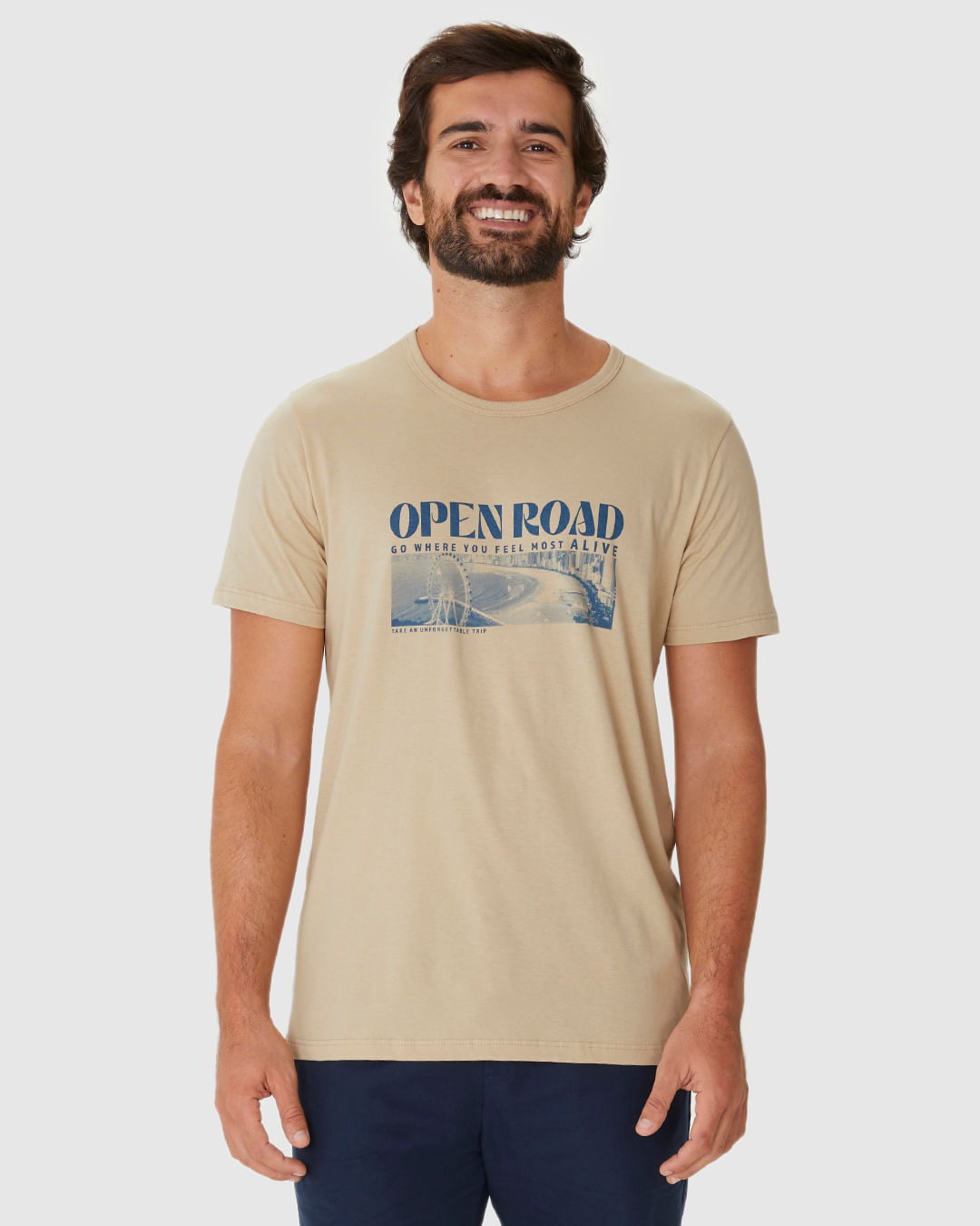 Camiseta Masculina Open Road Go Where You Feel Most Alive Em Algodão - Imagem 24