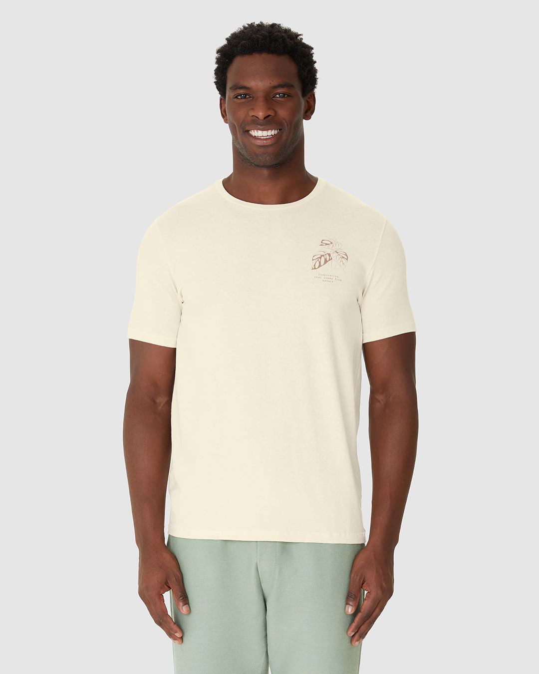 Camiseta Masculina Decote Redondo Manga Curta Estampa Peitoral Em Malha Linho - Imagem 19