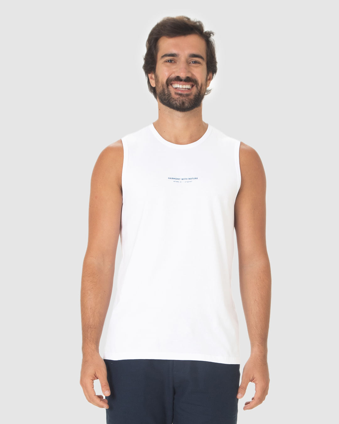 Regata Masculina Regular Estampa Frontal Em Algodão - Imagem 19