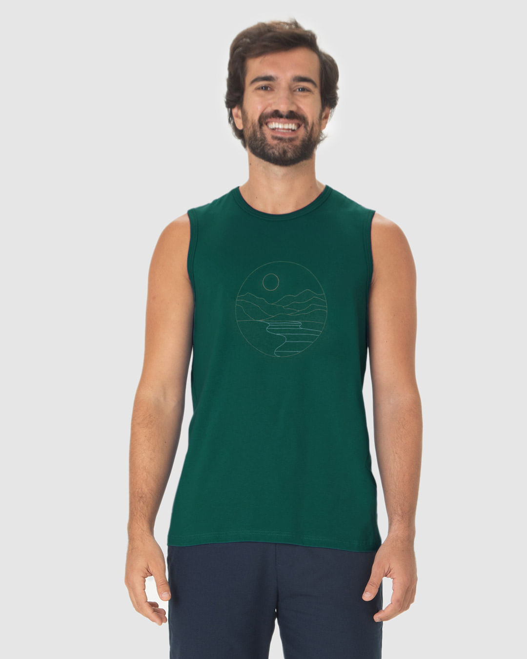 Regata Masculina Regular Estampa Frontal Em Algodão - Imagem 19