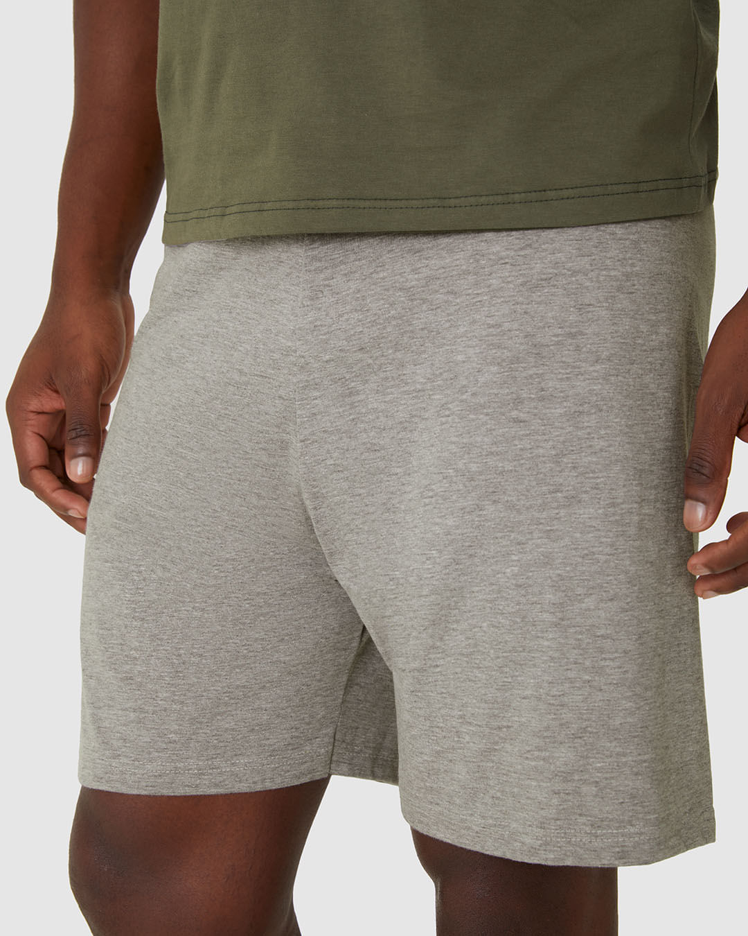 Pijama Curto Masculino Camiseta Bordado Peitoral Em Algodão - Imagem 22