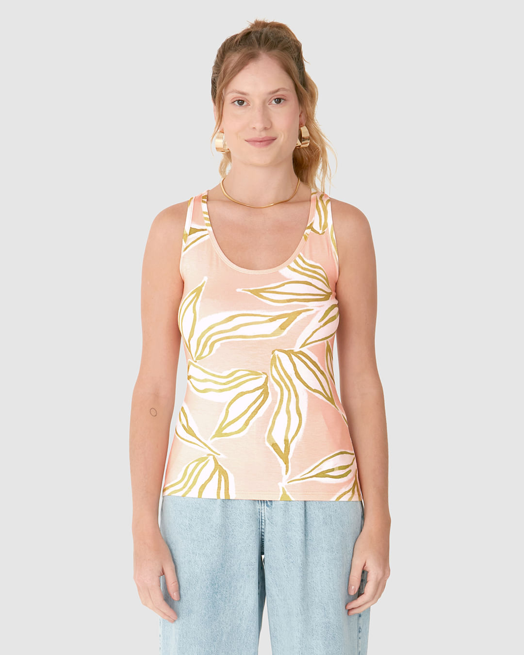 Regata Feminina Estampada Decote U Em Viscose Stretch - Imagem 29