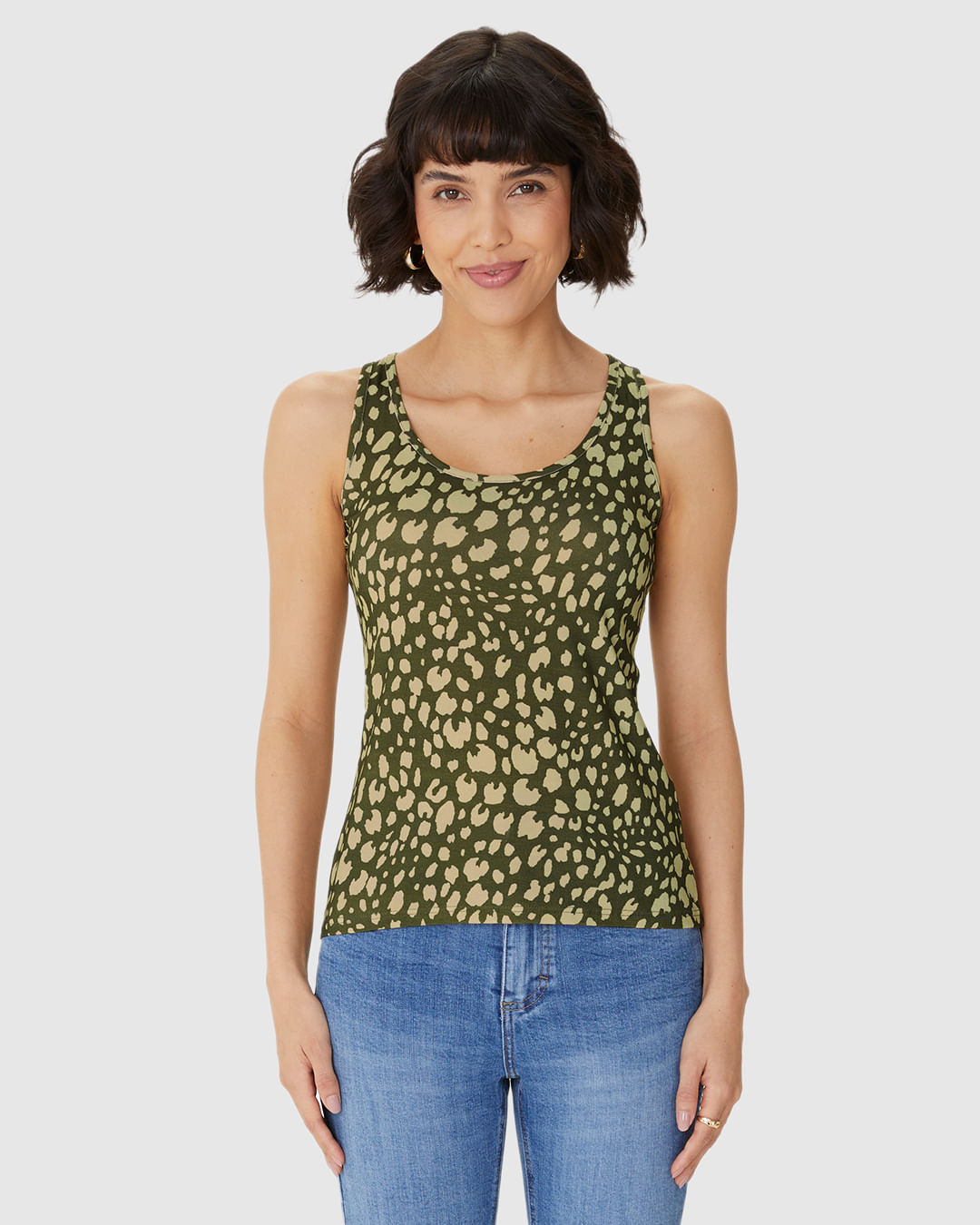 Regata Feminina Estampa Animal Print Decote U Em Viscose Stretch - Imagem 19