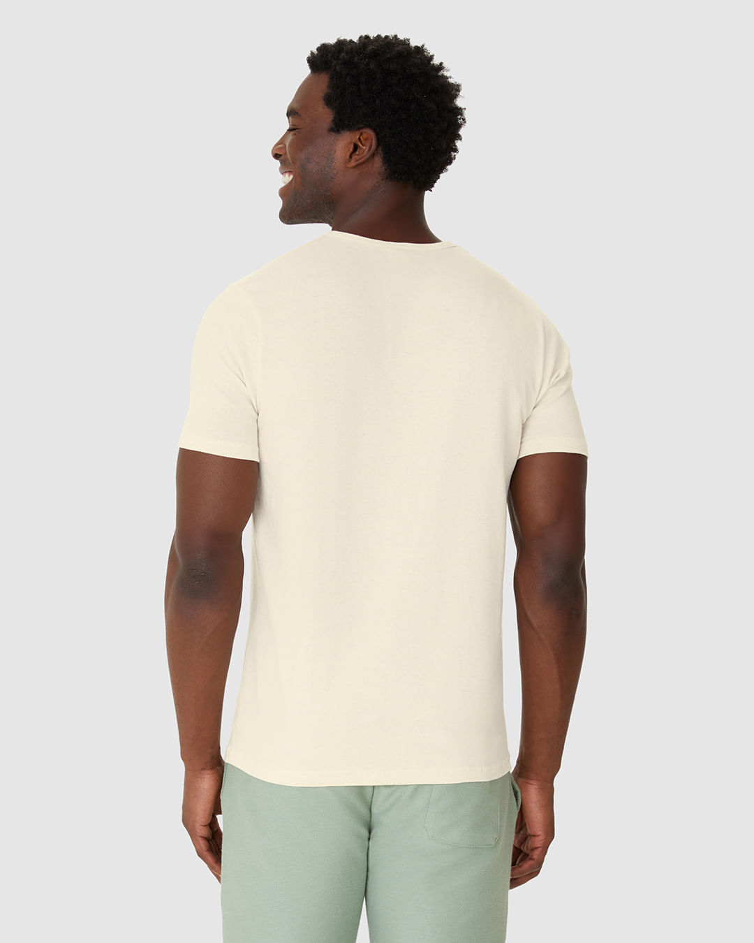 Camiseta Masculina Decote Redondo Manga Curta Estampa Peitoral Em Malha Linho - Imagem 5