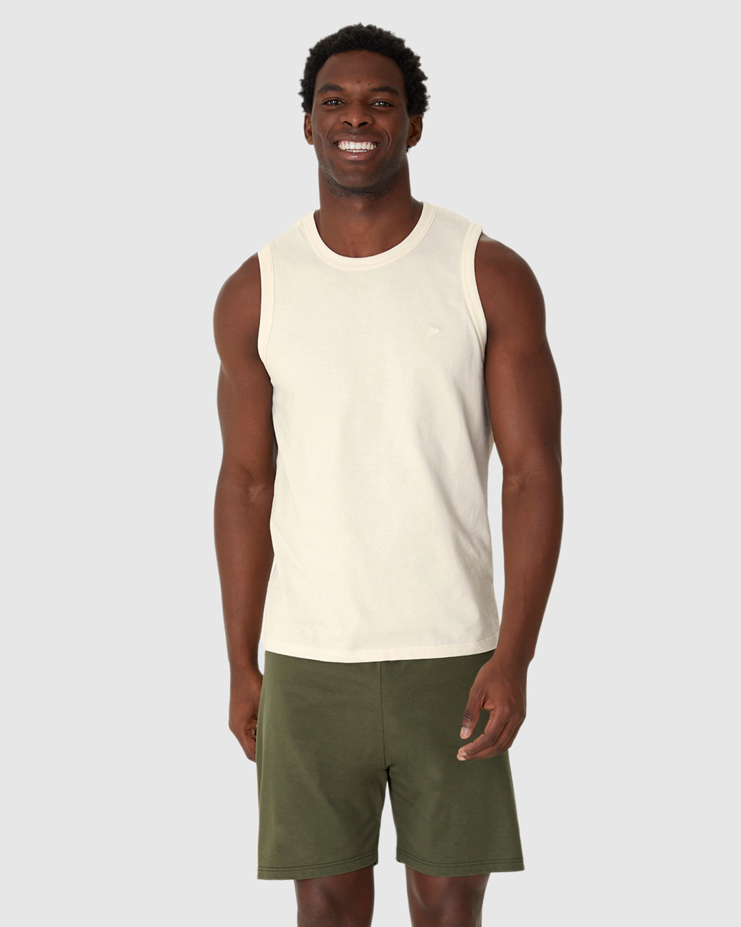 Pijama Curto Masculino Regata Alça Larga E Shorts Em Algodão - Imagem 29