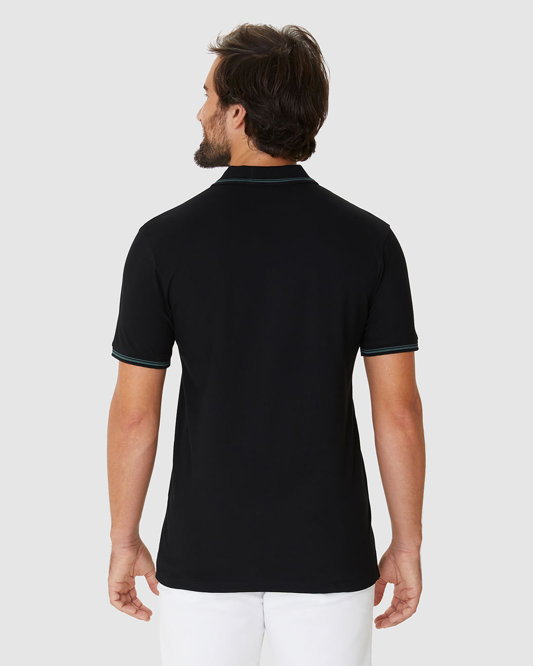 Camisa Polo Masculina Regular Gola Retilínea Em Piquet Stretch - Imagem 20