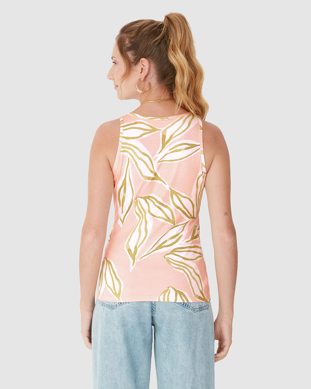 Regata Feminina Estampada Decote U Em Viscose Stretch - Imagem 5