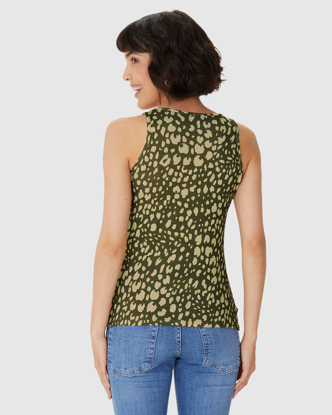 Regata Feminina Estampa Animal Print Decote U Em Viscose Stretch - Imagem 10