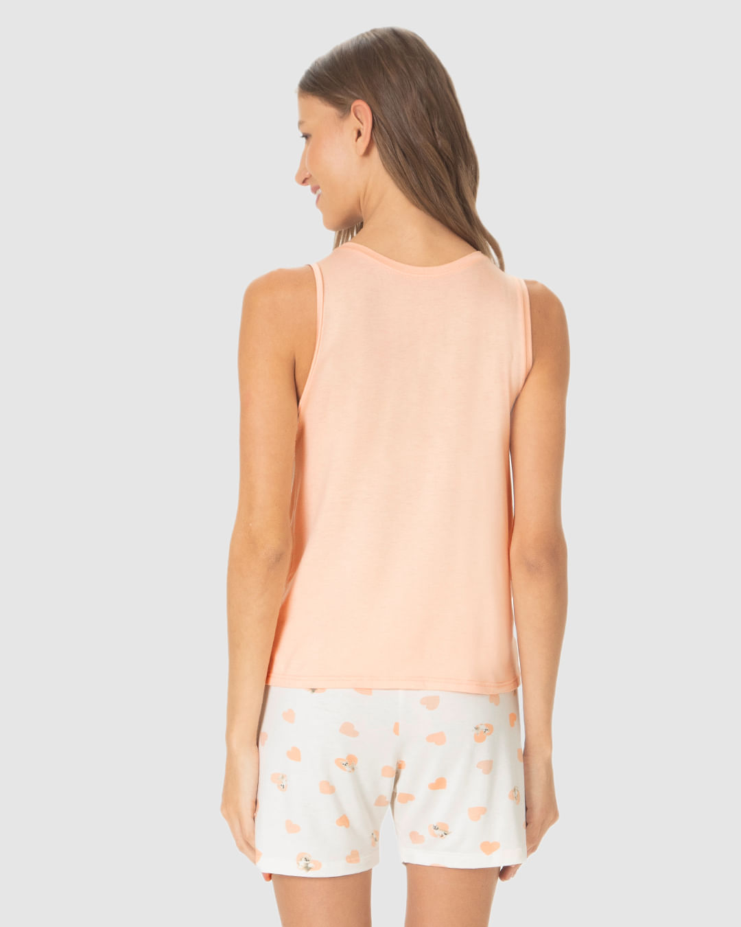 Pijama Curto Feminino Regata E Shorts Estampado Em Viscose Stretch - Imagem 18