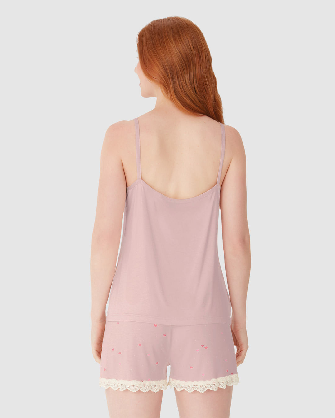 Pijama Curto Feminino Detalhe Renda Em Viscose Stretch - Imagem 24