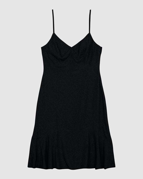 Vestido Feminino Evasê Decote V Alça Fina Em Viscose - ENFIM Preto - M