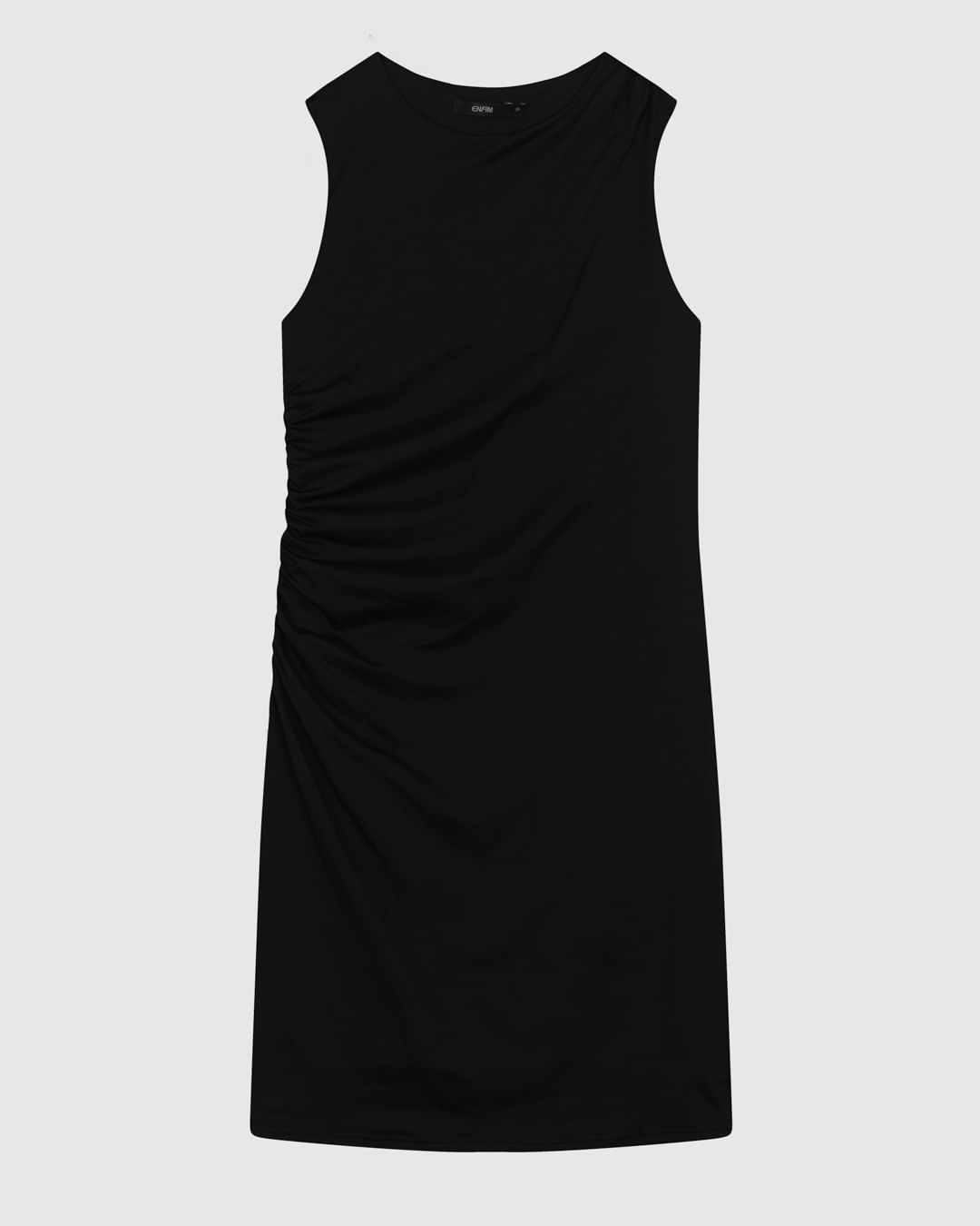 Vestido Justo Feminino Lateral Franzida em Malha Poliamida - ENFIM