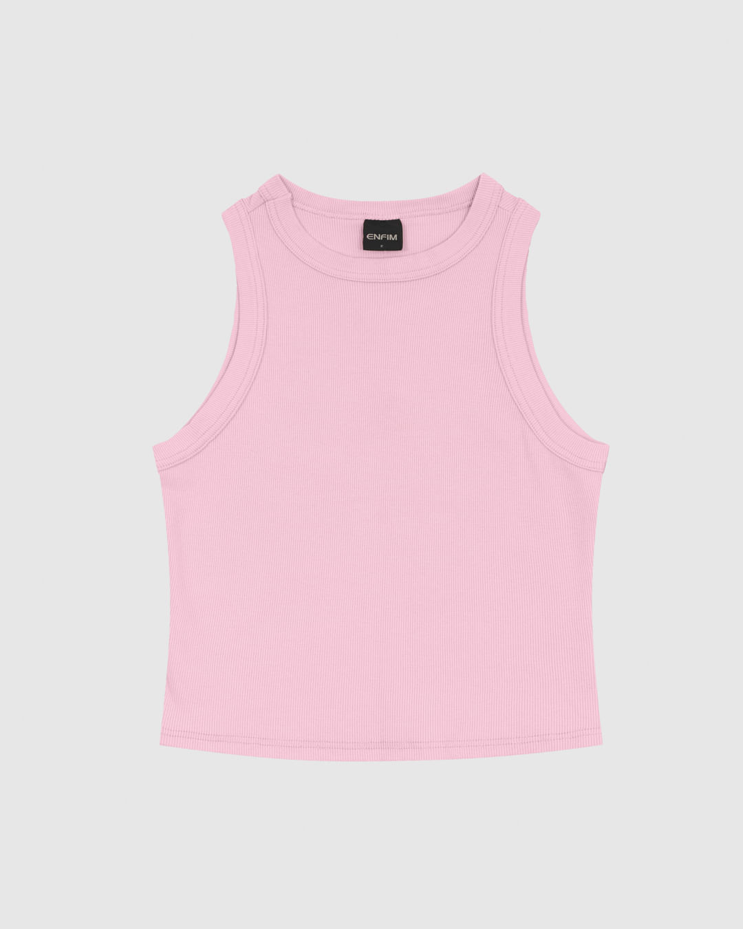 Regata Feminina Decote Halter Neck Em Ribana - ENFIM - Imagem 8