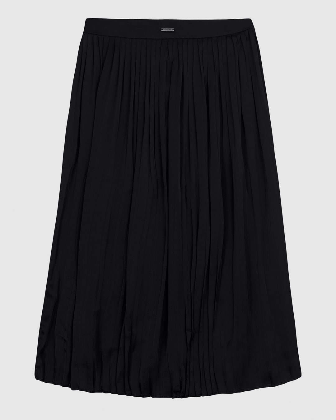 Saia Midi Feminina Cintura Alta Em Tecido Acetinado Plissado - ENFIM - Imagem 3