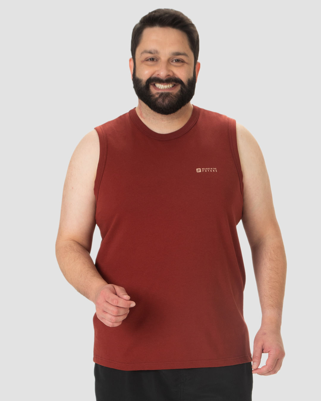Regata Masculina Plus Size Believe In The Future Em Algodão - Imagem 7