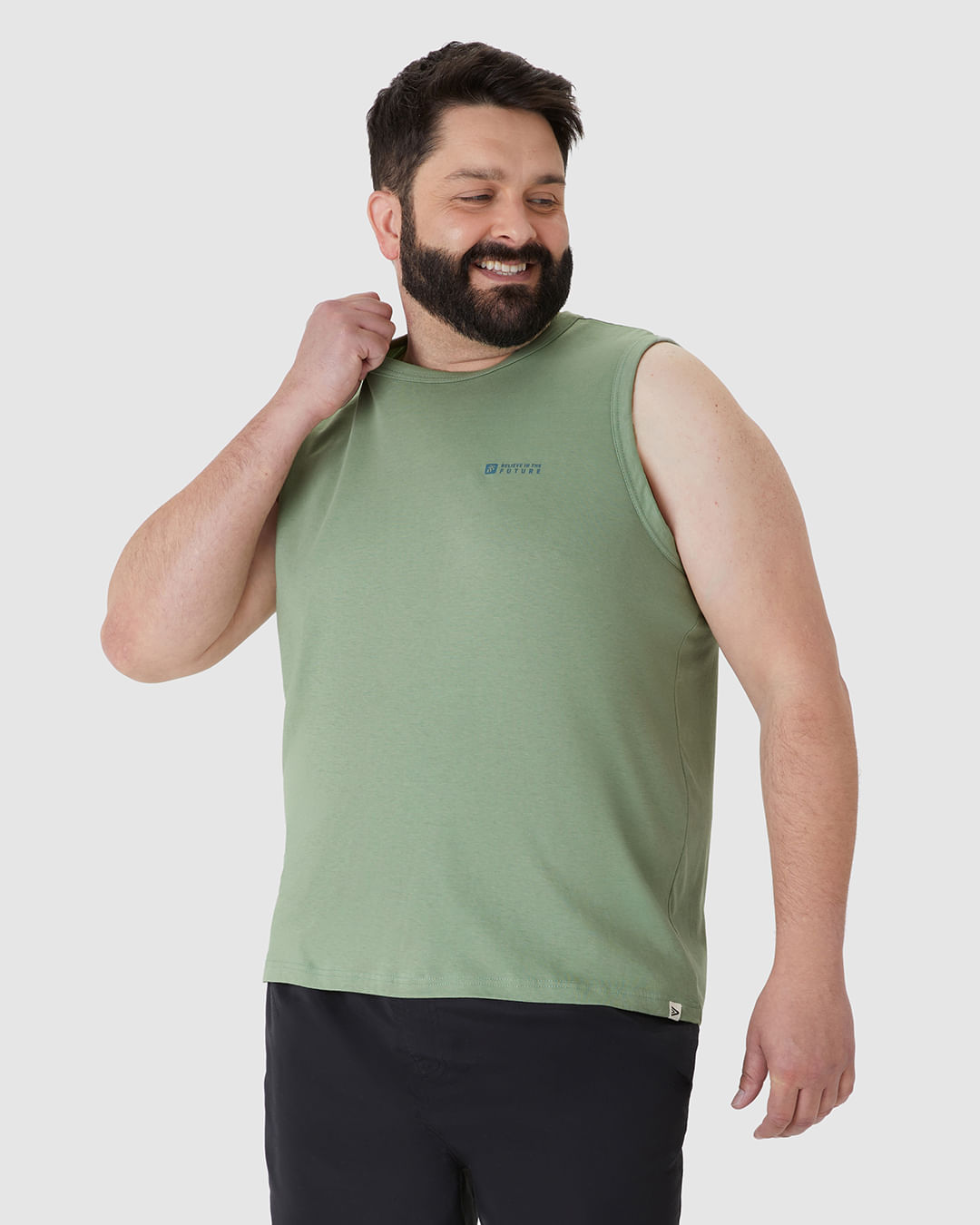 Regata Masculina Plus Size Believe In The Future Em Algodão - Imagem 16