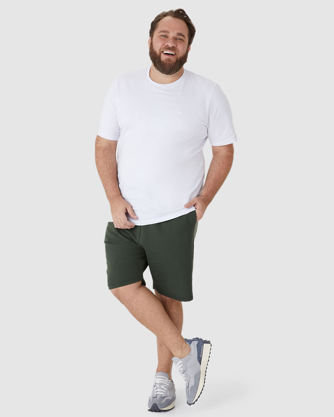 Bermuda Básica Masculina Plus Size Cadarço Frontal Em Moletom