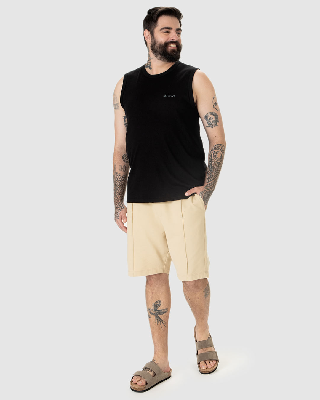 Regata Masculina Plus Size Believe In The Future Em Algodão - Imagem 20