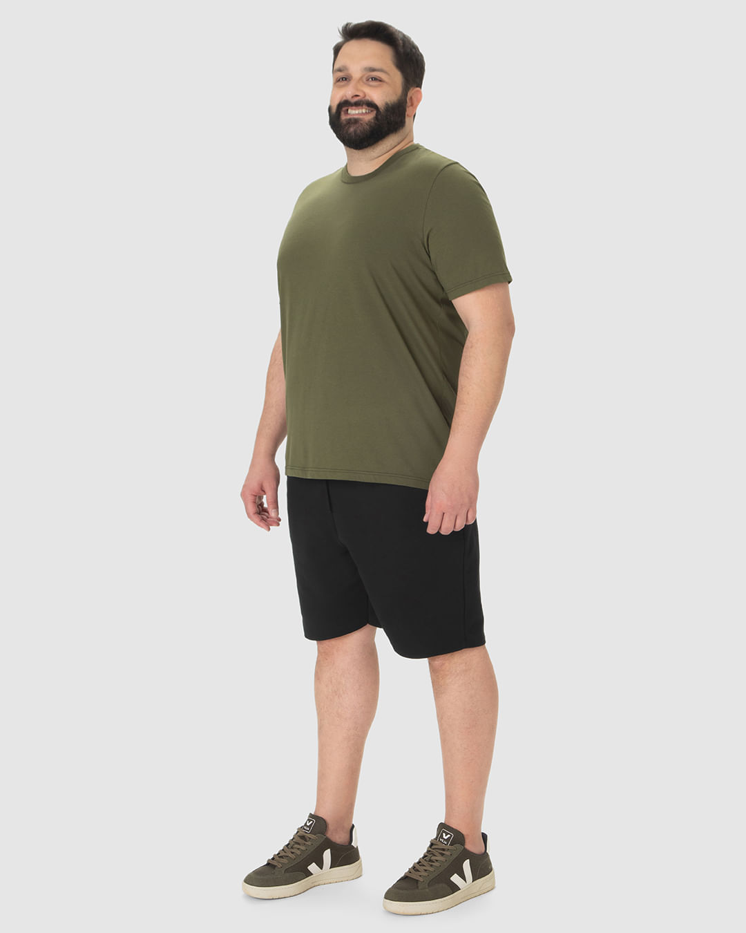 Camiseta Básica Masculina Plus Size Decote Redondo Em Algodão - Imagem 22