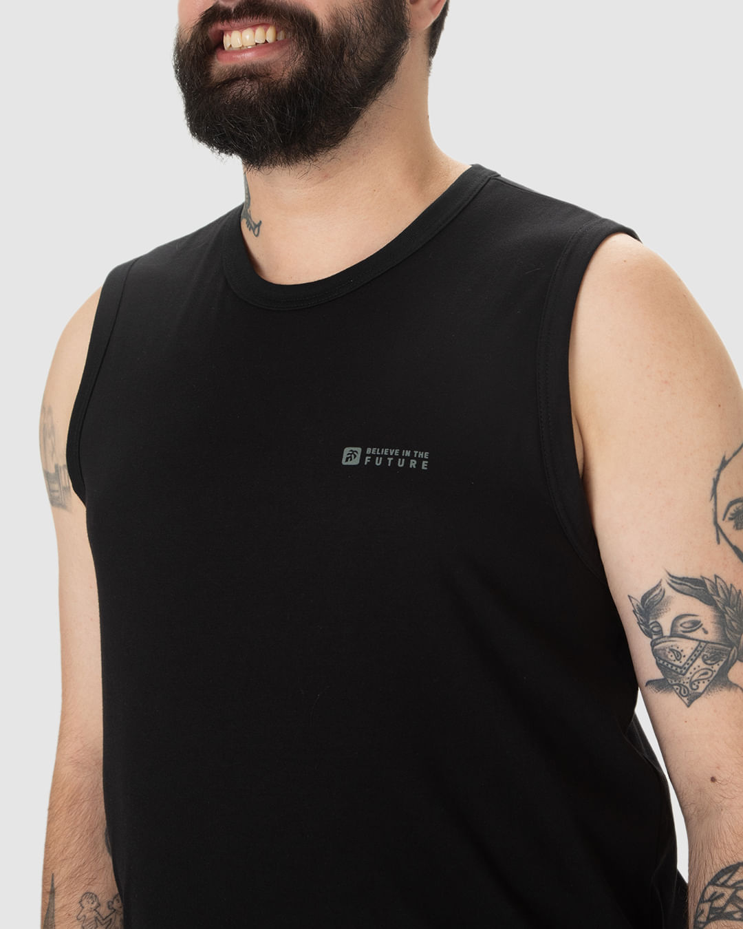 Regata Masculina Plus Size Believe In The Future Em Algodão - Imagem 21