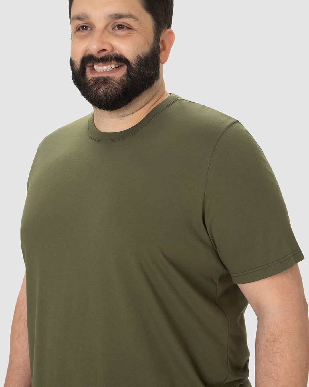 Camiseta Básica Masculina Plus Size Decote Redondo Em Algodão - Imagem 18