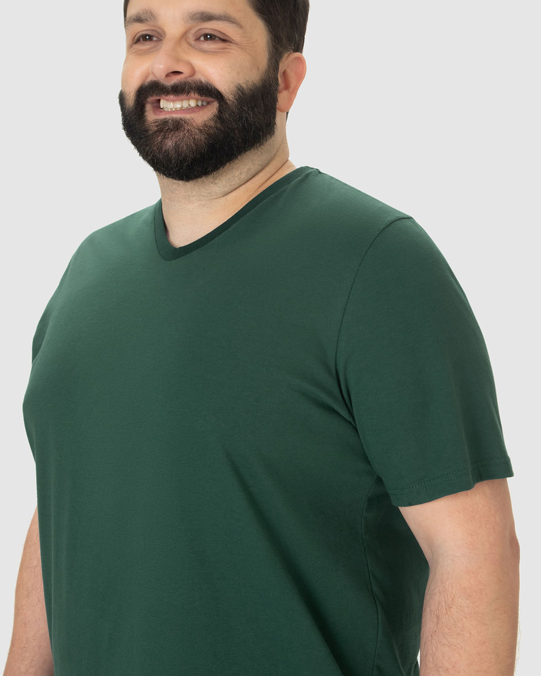 Camiseta Básica Masculina Plus Size Decote V Em Algodão - Imagem 8