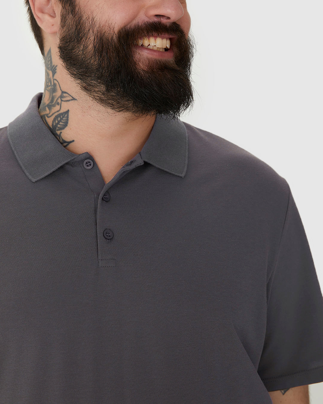 Camisa Polo Básica Masculina Plus Size Em Piquet Stretch - Imagem 3
