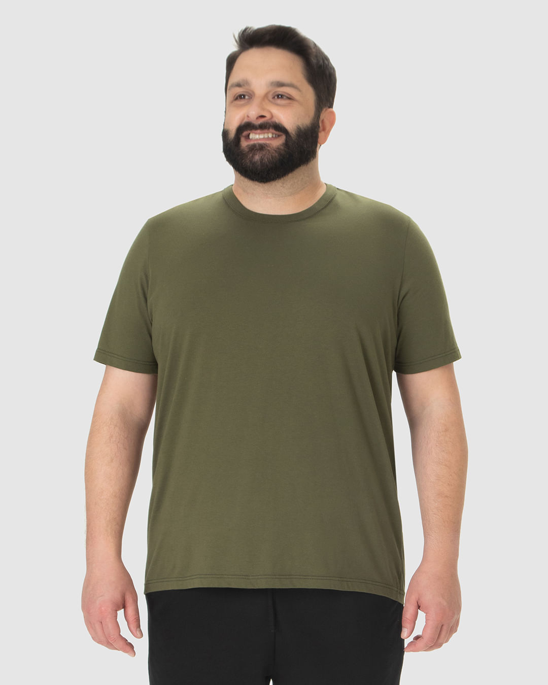 Camiseta Básica Masculina Plus Size Decote Redondo Em Algodão - Imagem 19
