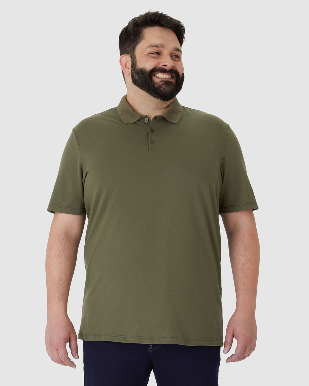 Camisa Polo Básica Masculina Plus Size Em Piquet Stretch - Imagem 19