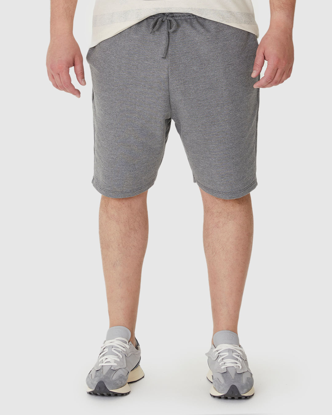 Bermuda Básica Masculina Plus Size Cadarço Frontal Em Moletom - Imagem 29