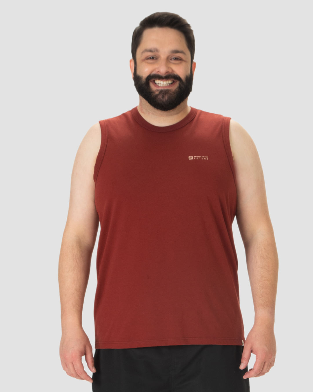 Regata Masculina Plus Size Believe In The Future Em Algodão - Imagem 17
