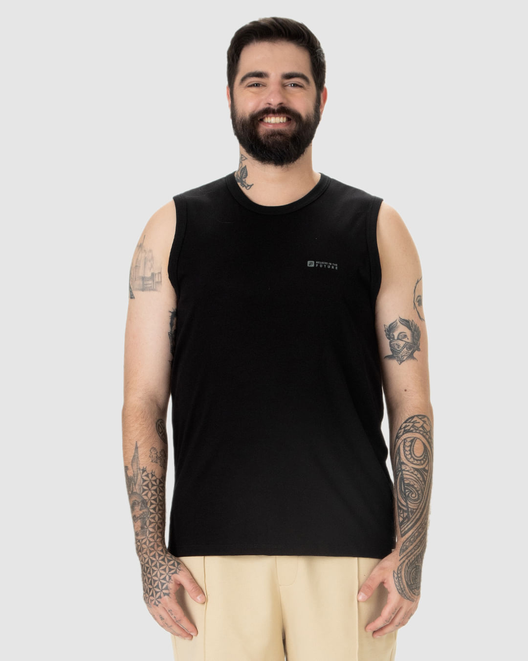 Regata Masculina Plus Size Believe In The Future Em Algodão - Imagem 23
