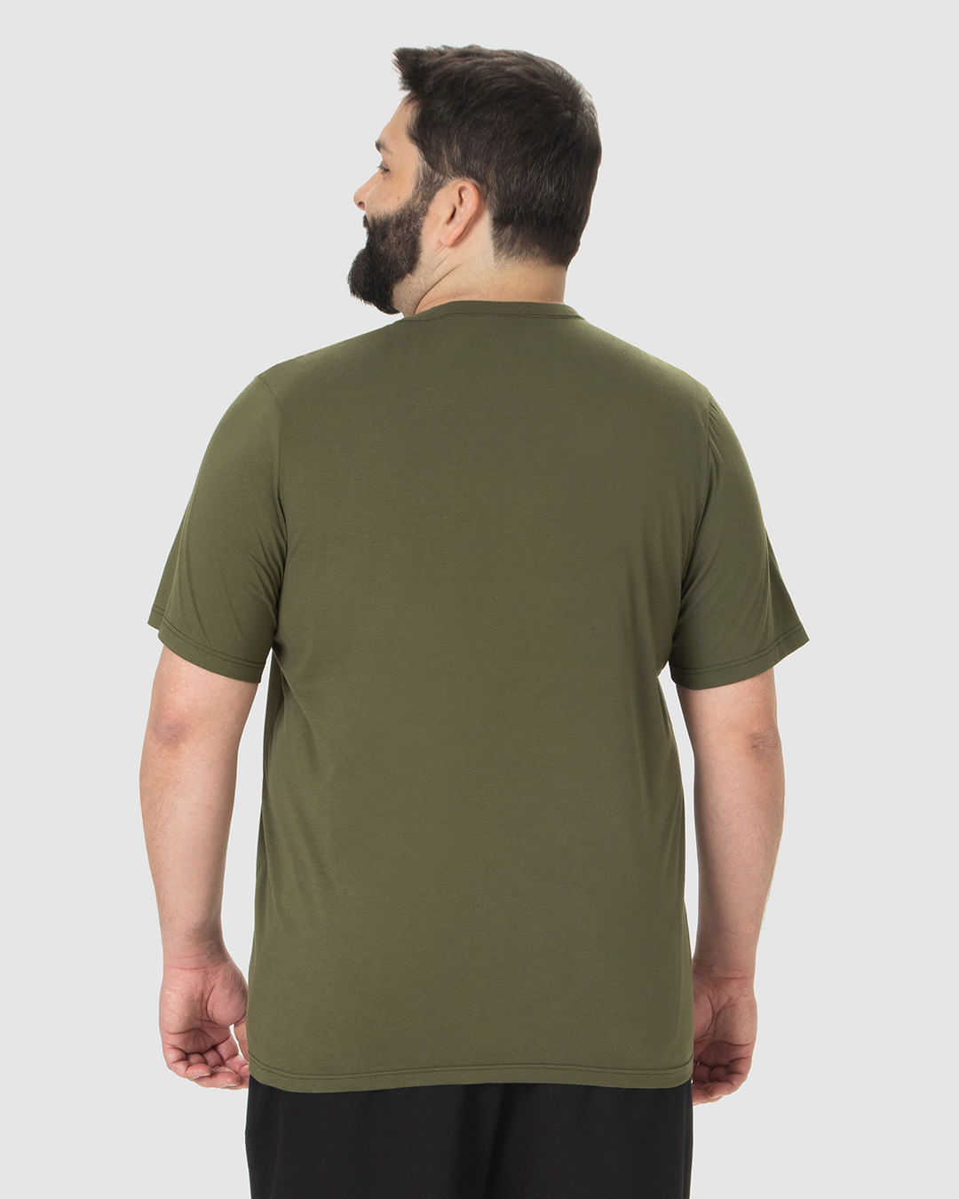 Camiseta Básica Masculina Plus Size Decote Redondo Em Algodão - Imagem 5