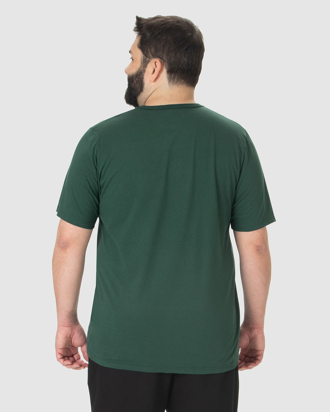 Camiseta Básica Masculina Plus Size Decote V Em Algodão - Imagem 5