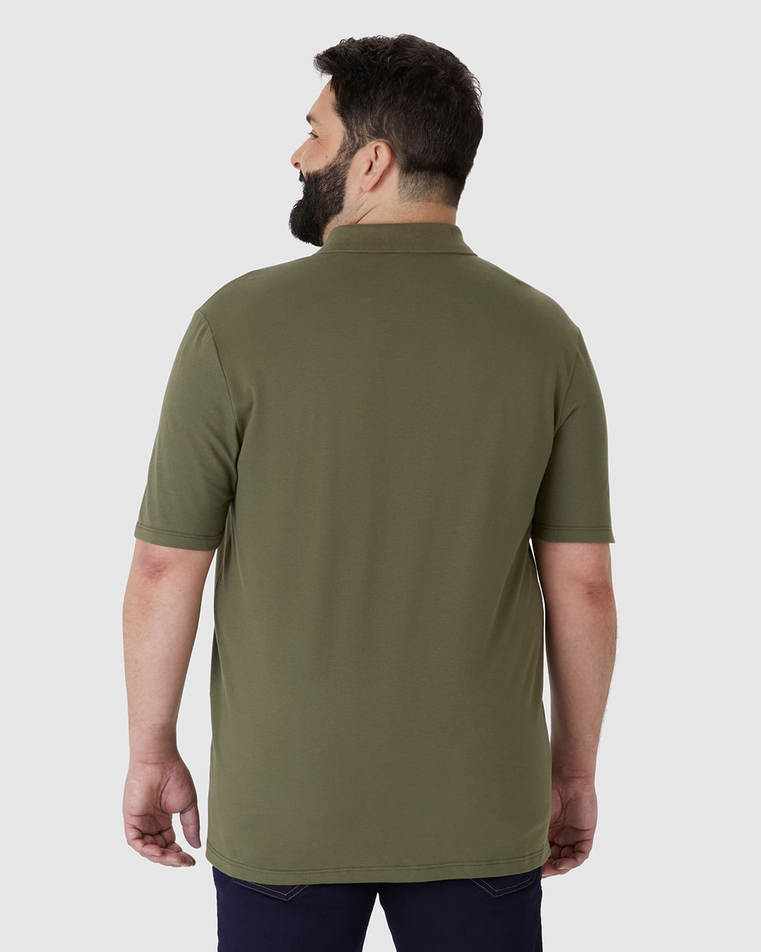 Camisa Polo Básica Masculina Plus Size Em Piquet Stretch - Imagem 15