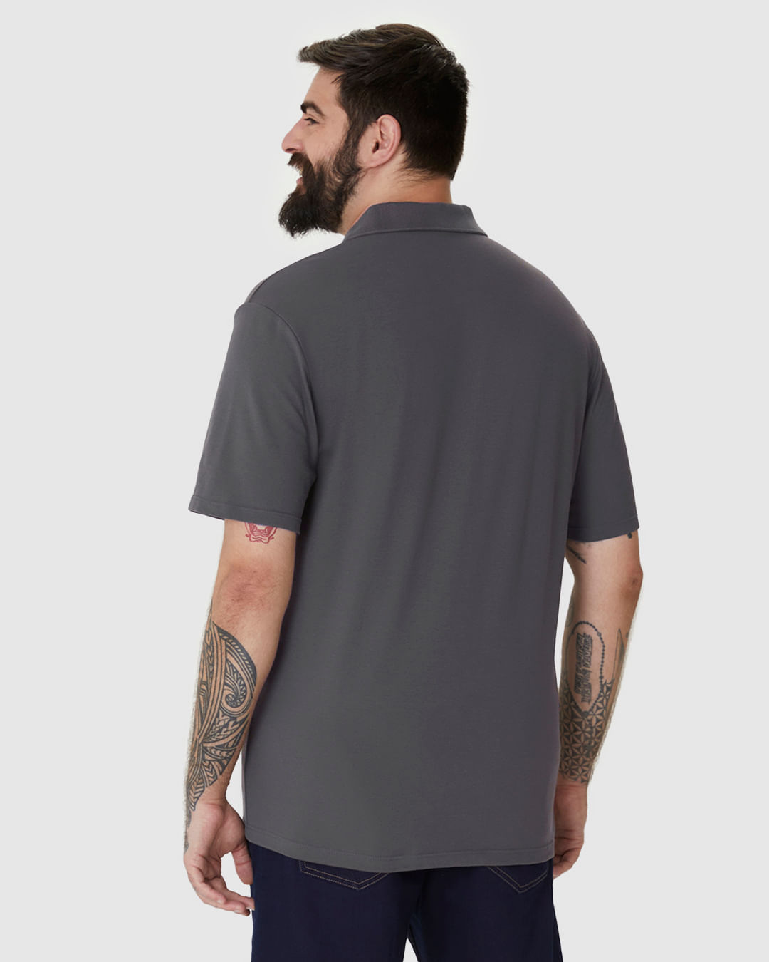 Camisa Polo Básica Masculina Plus Size Em Piquet Stretch - Imagem 25
