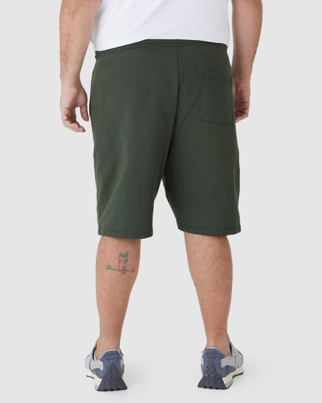 Bermuda Básica Masculina Plus Size Cadarço Frontal Em Moletom - Imagem 10
