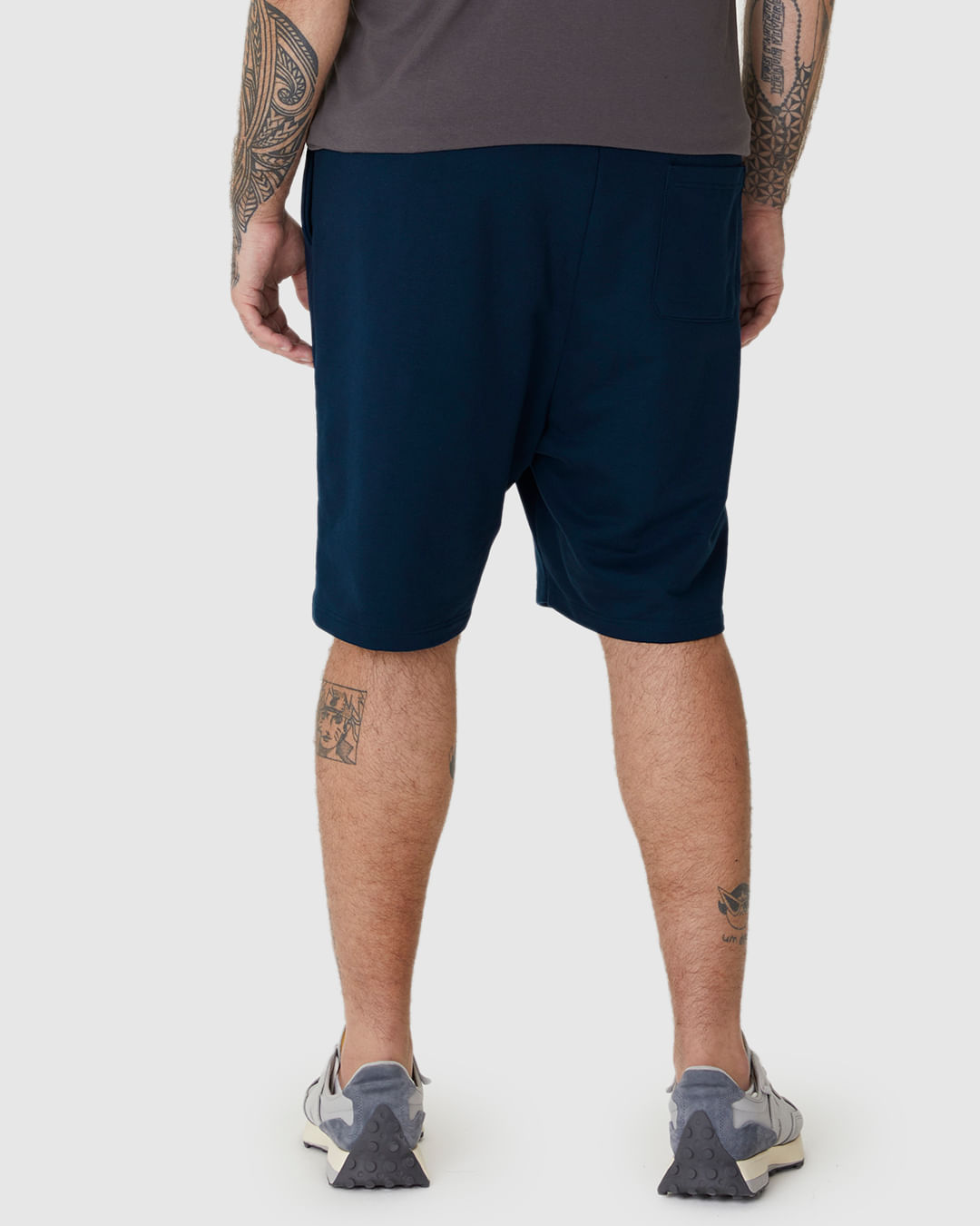 Bermuda Básica Masculina Plus Size Cadarço Frontal Em Moletom - Imagem 12