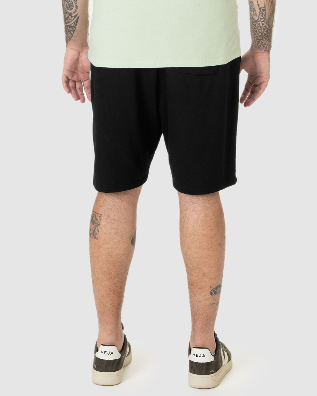 Bermuda Básica Masculina Plus Size Cadarço Frontal Em Moletom - Imagem 6