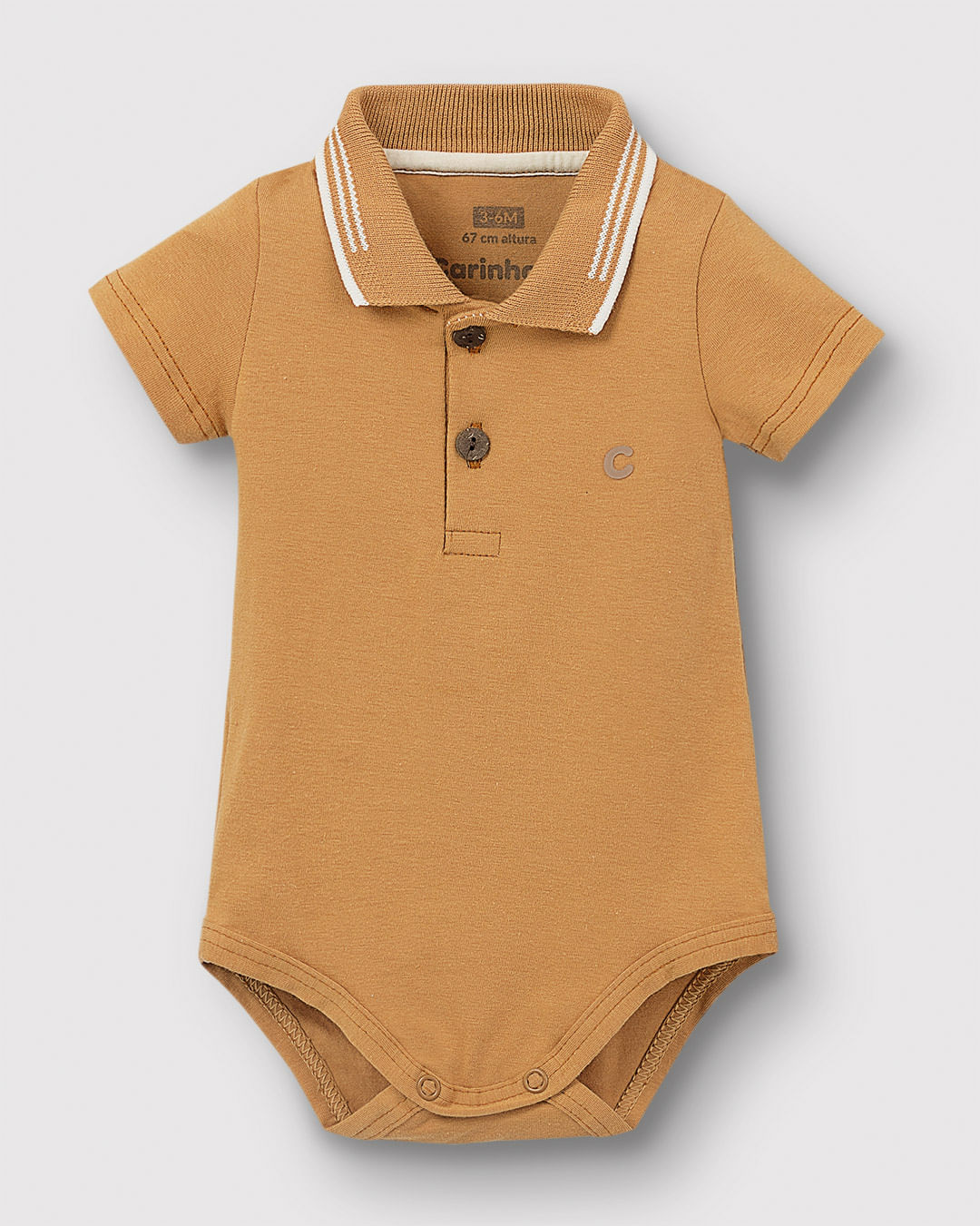 Body Polo Menino Peitilho Frontal Manga Curta Em Algodão - Carinhoso - Imagem 16