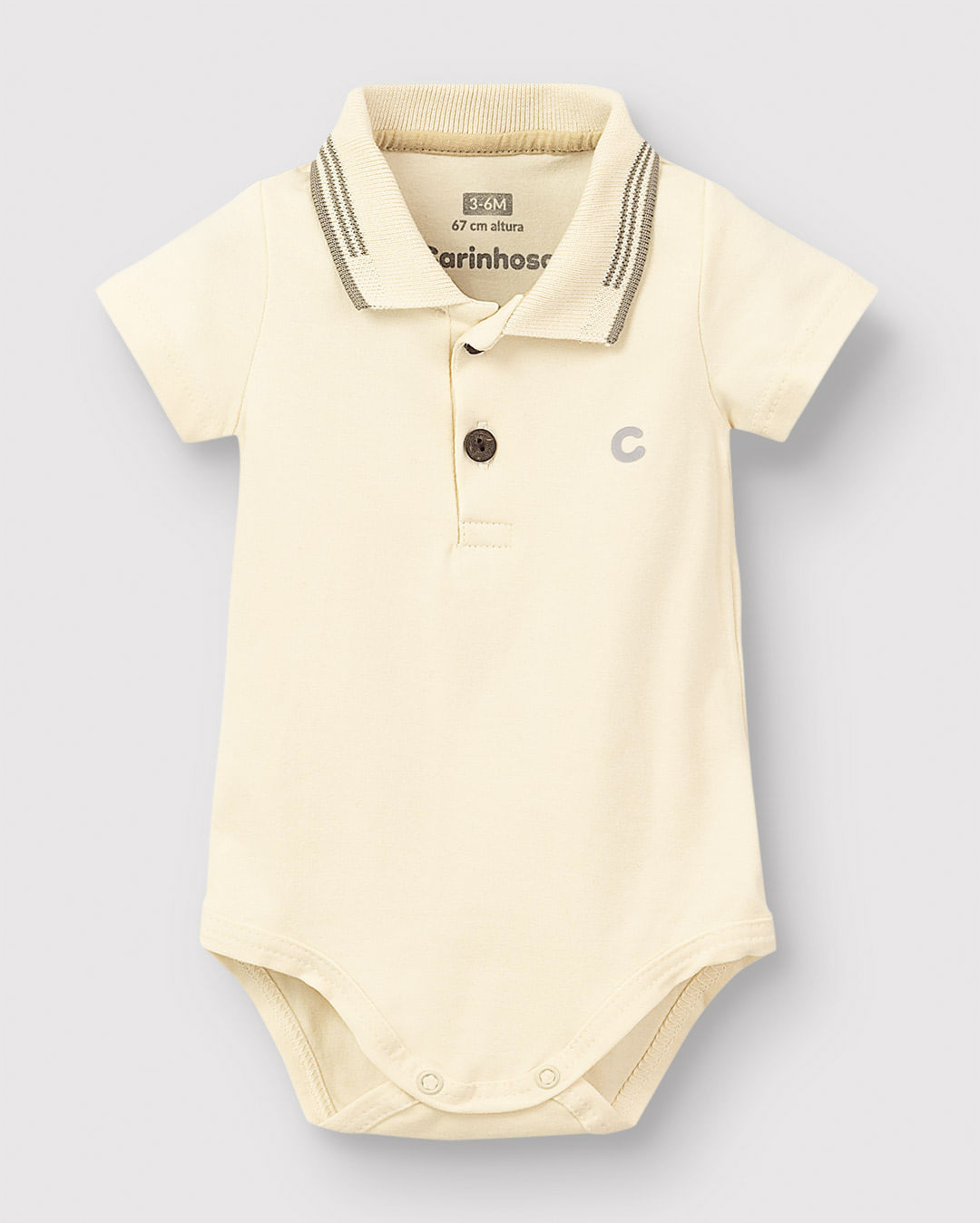 Body Polo Menino Peitilho Frontal Manga Curta Em Algodão - Carinhoso - Imagem 10