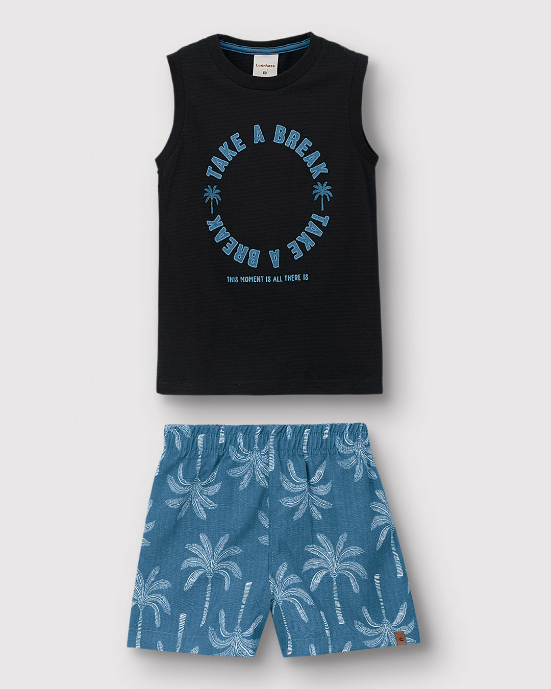 Conjunto Menino Regata Take A Break Em Malha Texturizada - Carinhoso - Imagem 7