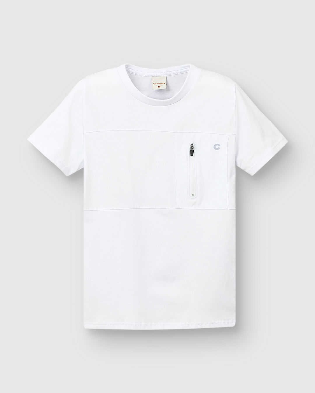 Camiseta Menino Detalhe Bolso Fecho Zíper Em Algodão - Carinhoso