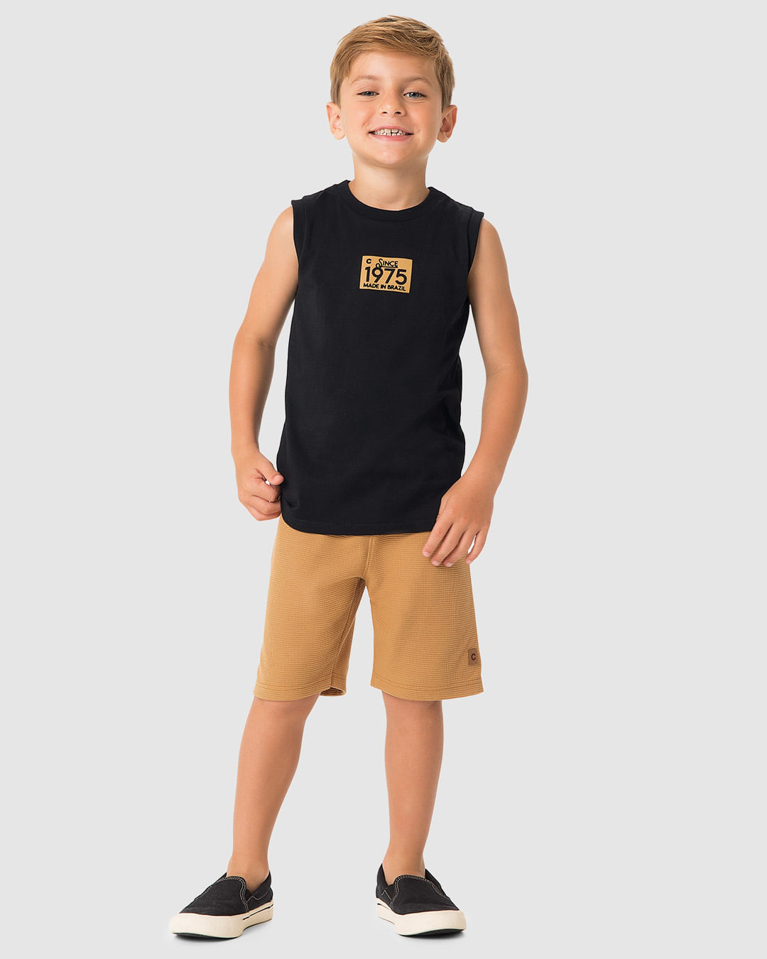 Conjunto Menino Regata E Bermuda Em Malha Texturizada - Carinhoso - Imagem 7