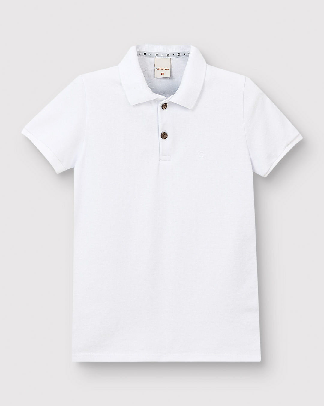 Camisa Polo Menino Manga Curta Bordado Peitoral Piquet Stretch - Carinhoso