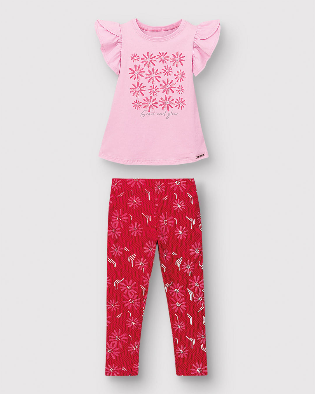 Conjunto Menina Blusa + Calça Estampa Com Metalizado Em Algodão - Carinhoso - Imagem 6