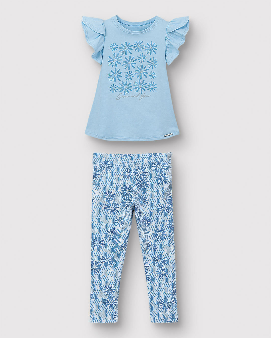 Conjunto Menina Blusa + Calça Estampa Com Metalizado Em Algodão - Carinhoso - Imagem 13