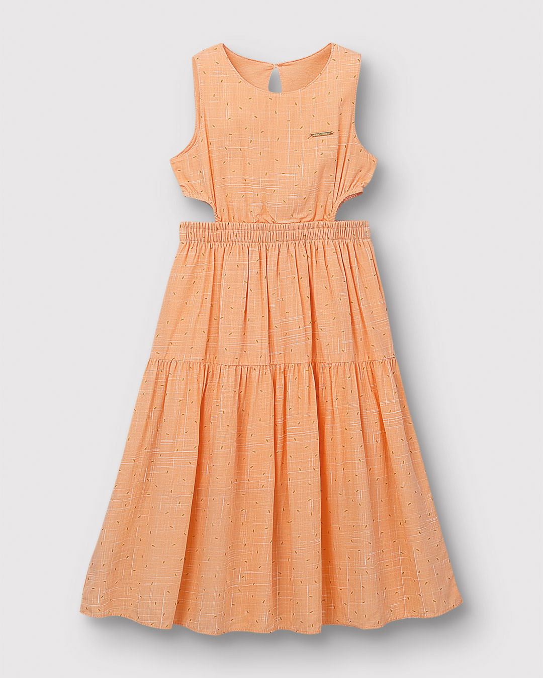 Vestido Menina Midi Detalhe Vazado Lateral Em Viscose - Carinhoso - Imagem 2