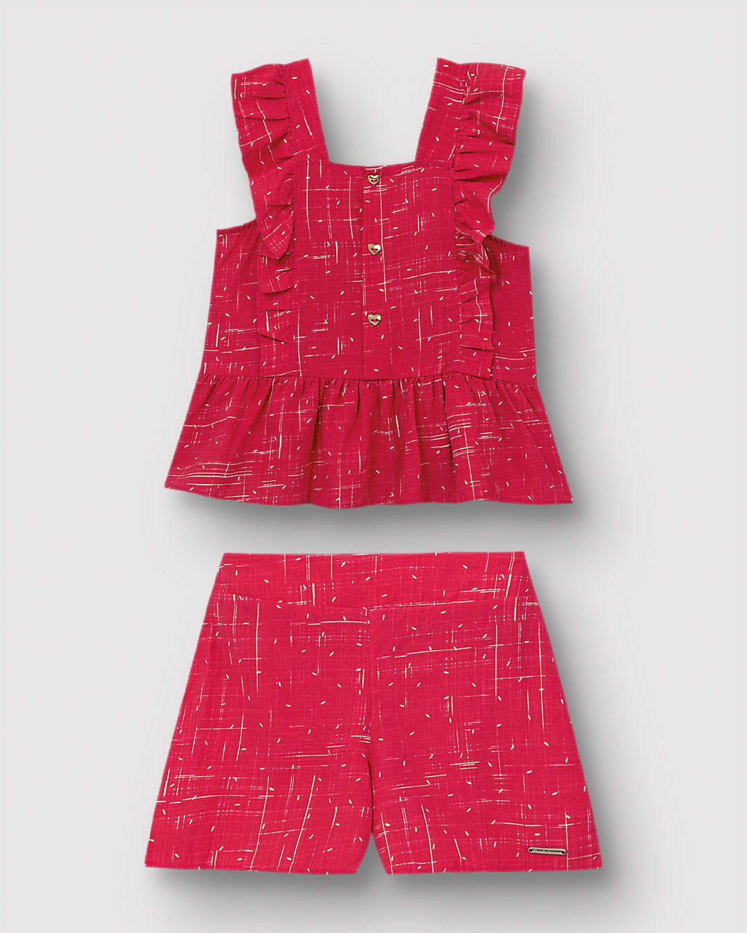 Conjunto Menina Blusa Babados Botões Frontais Em Viscose - Carinhoso - Imagem 14